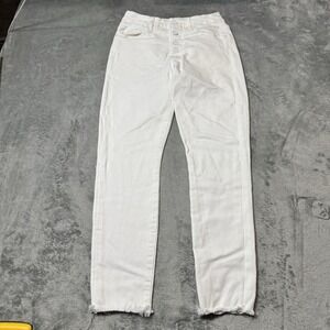 Mother Jeans Pixie Ankle‎ Fray Fairest of Them All White Denim Size 26 City Boho